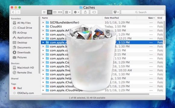 clean cache junk files - Fix Mac Error Code 50 in OS x