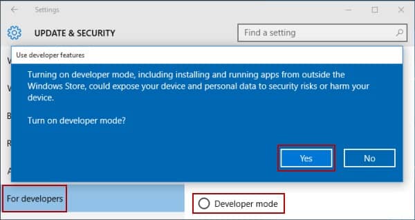 Turn Off Developer Mode - 0x800f081f Windows Update 1903