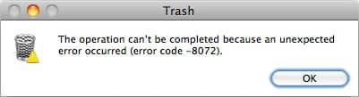 Mac error number 8072