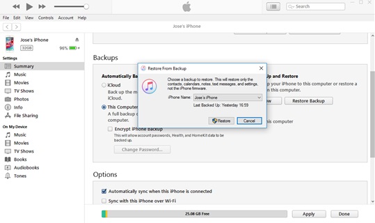 how to recover lost data on iphone from iTunes backup