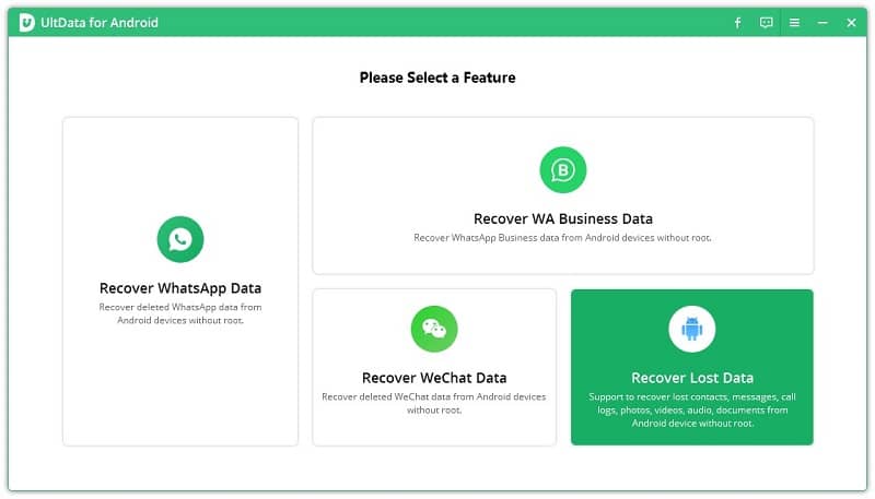 choose 'Recover Lost Data' - Tenorshare Android Data Recovery Software