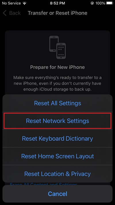 Reset Network Settings - fix iOS 15 Problems