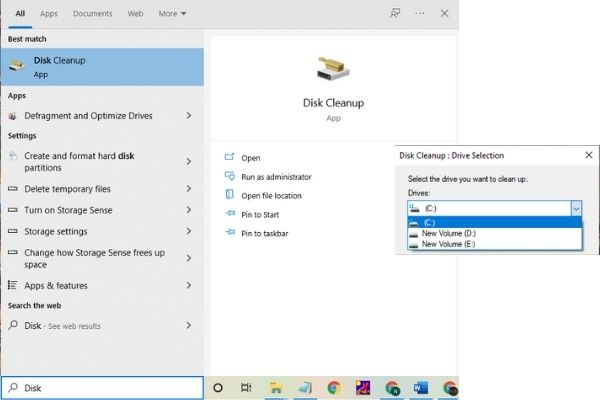 disk cleanup windows 10