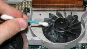 removing the dust from the laptop