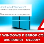 0xc1900101 - 0x40017 windows 11 error