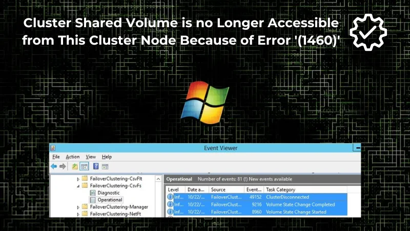 error 1460 cluster shared volume